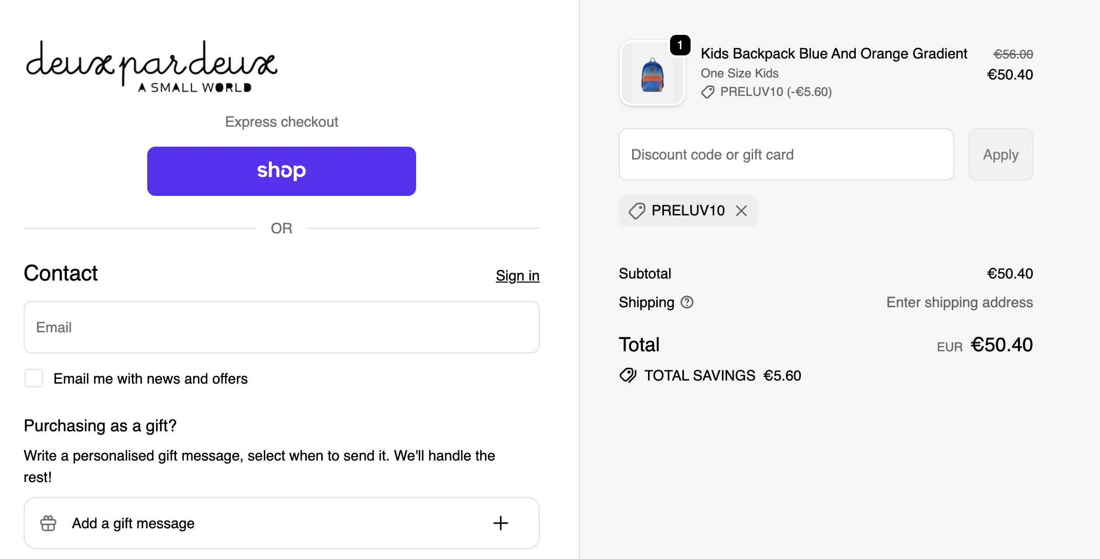 Use Discount Code PRELUV10 for 10% OFF Sitewide at deuxpardeux.com